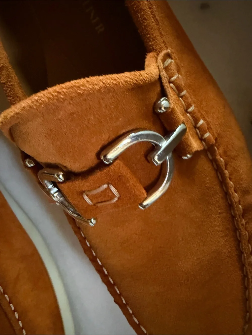 Donald J. Pliner Rust Suede Bit Loafers